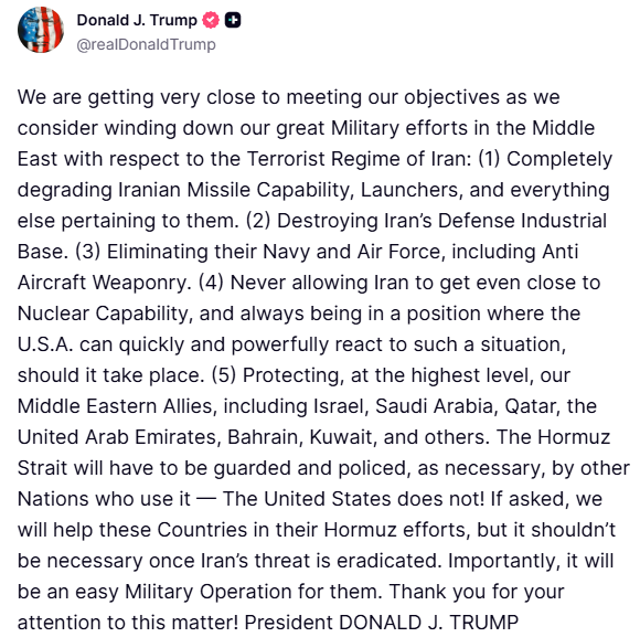 Trump: "İran’a yönelik askeri çabaları azaltmayı düşünüyoruz, hedeflerimize çok yaklaştık"
Trump: "İran’a yönelik askeri çabaları azaltmayı düşünüyoruz, hedeflerimize çok yaklaştık"