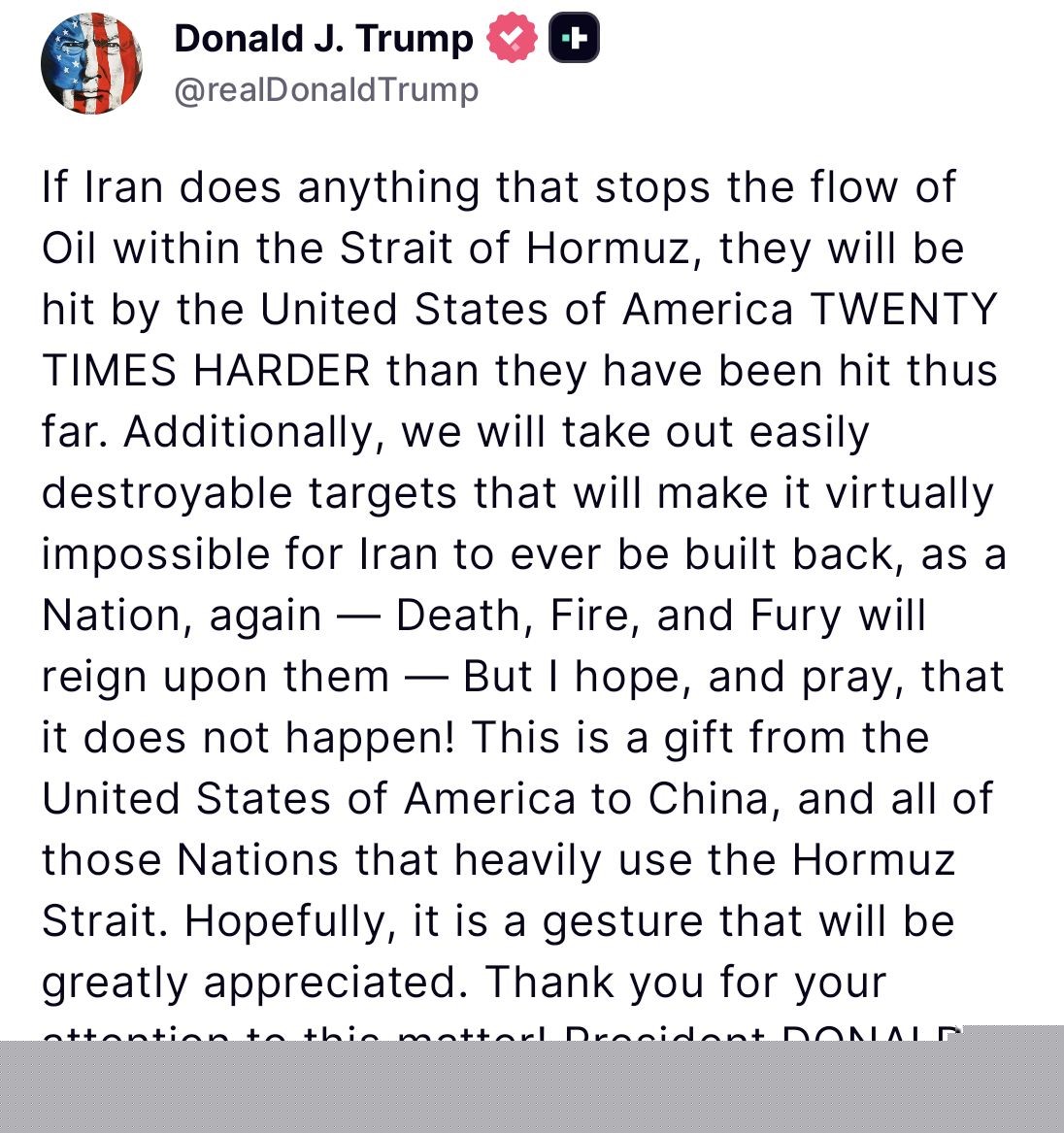 Trump’tan İran’a Hürmüz Boğazı uyarısı: "Yirmi kat daha sert şekilde vururuz"
