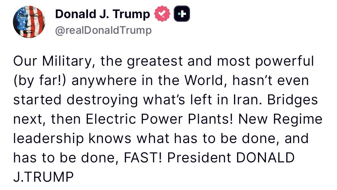 Trump’tan İran’a uyarı "Sırada köprüler, ardından elektrik santralleri var"
