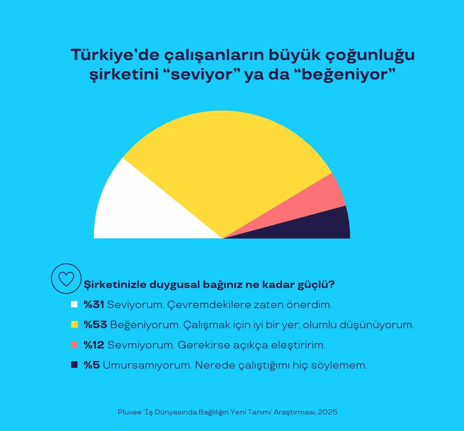 Türkiye’de çalışanların yüzde 84’ü çalıştığı kurumu seviyor
