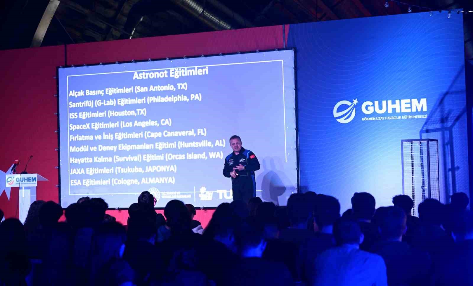 Türkiye’nin ilk astronotu Gezeravcı, GUHEM’de uzay yolculuğunu anlattı
