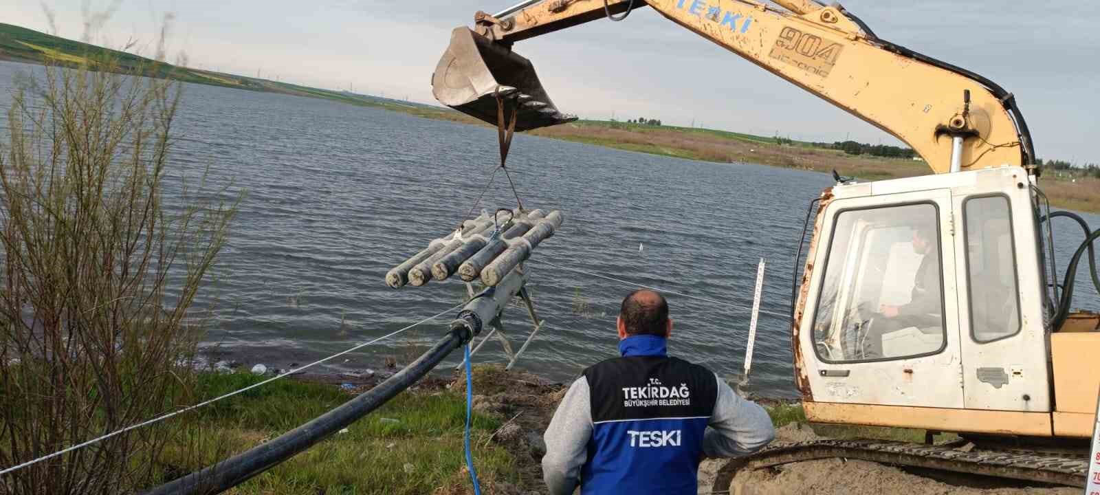 Türkmenli Göletine yüzer terfi istasyonu kuruldu
