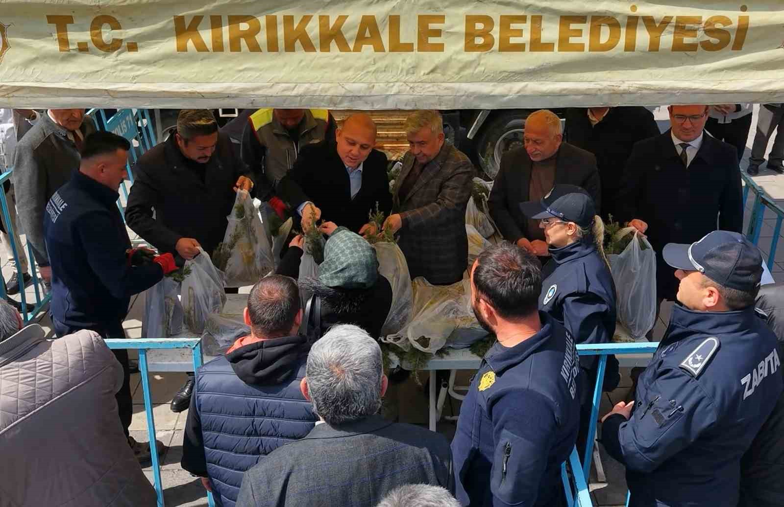 Ücretsiz olduğunu duyan vatandaşlar akın etti, binlerce fidan kısa sürede tükendi
