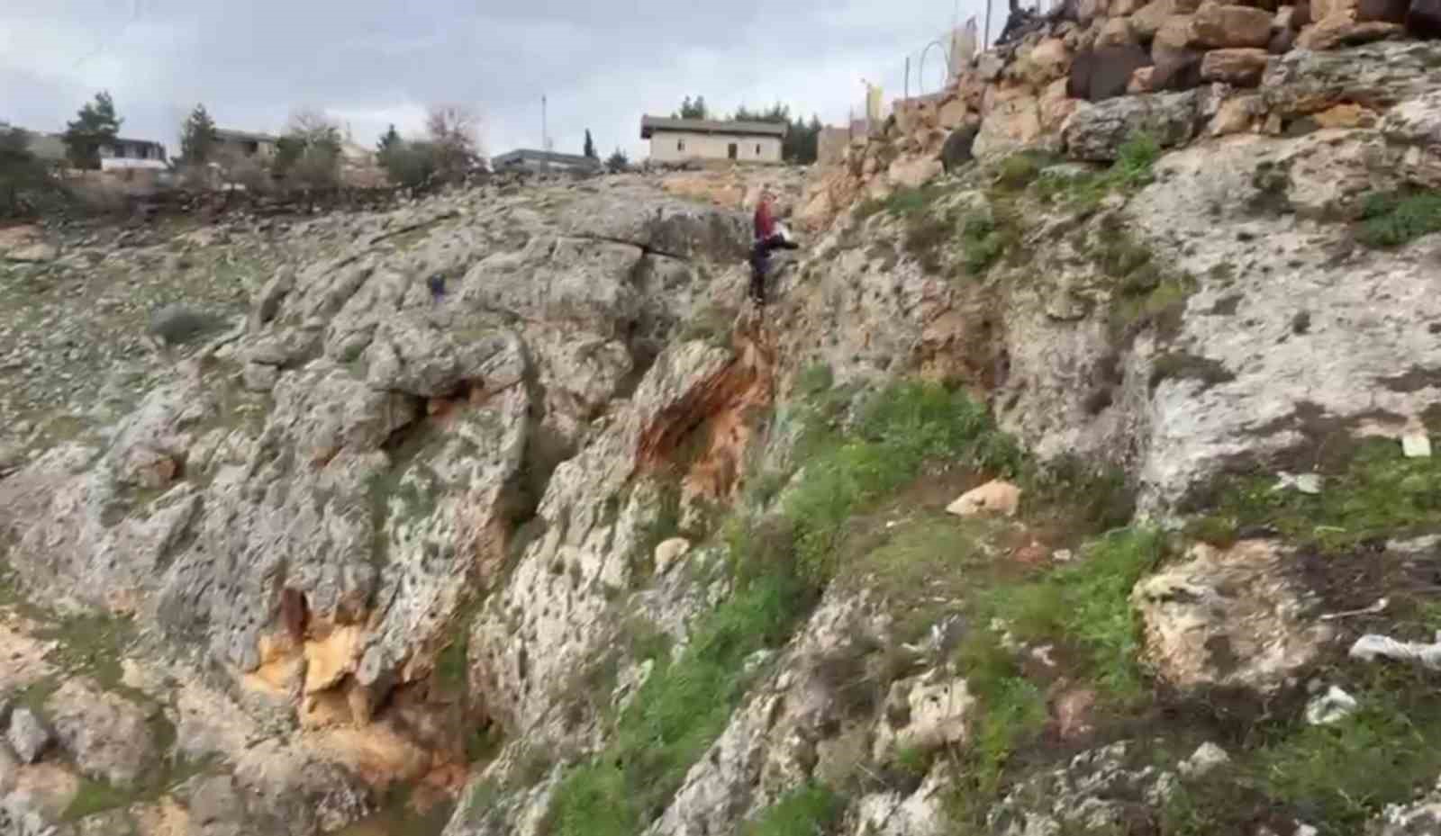 Uçurumdan düşen köpek 4 saatlik çalışmayla kurtarıldı
