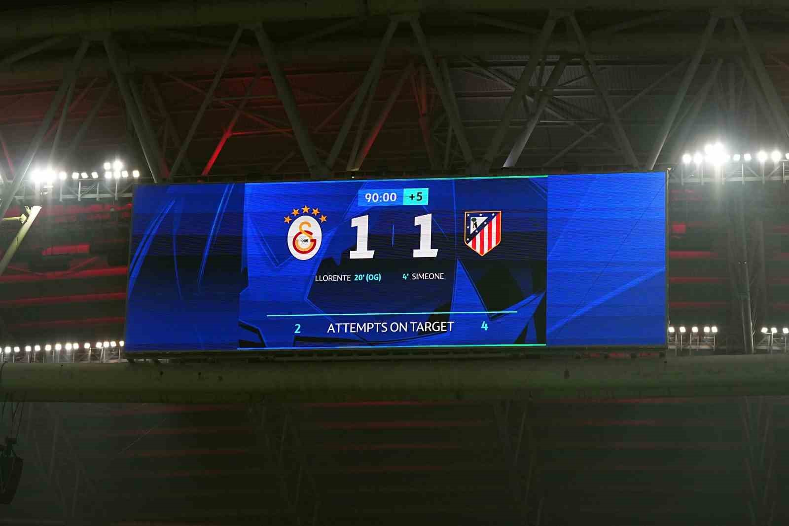 UEFA Şampiyonlar Ligi: Galatasaray: 1 - Atletico Madrid: 1 (Maç sonucu)
