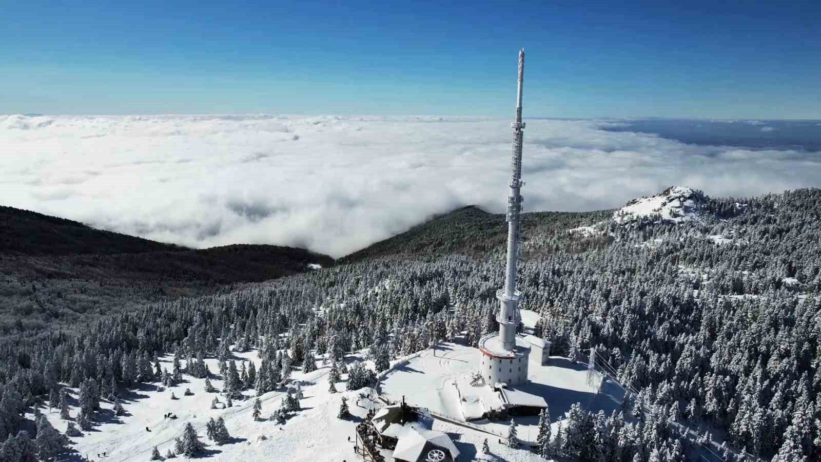 Uludağ’da sömestr yoğunluğu drone görüntülerine yansıdı

