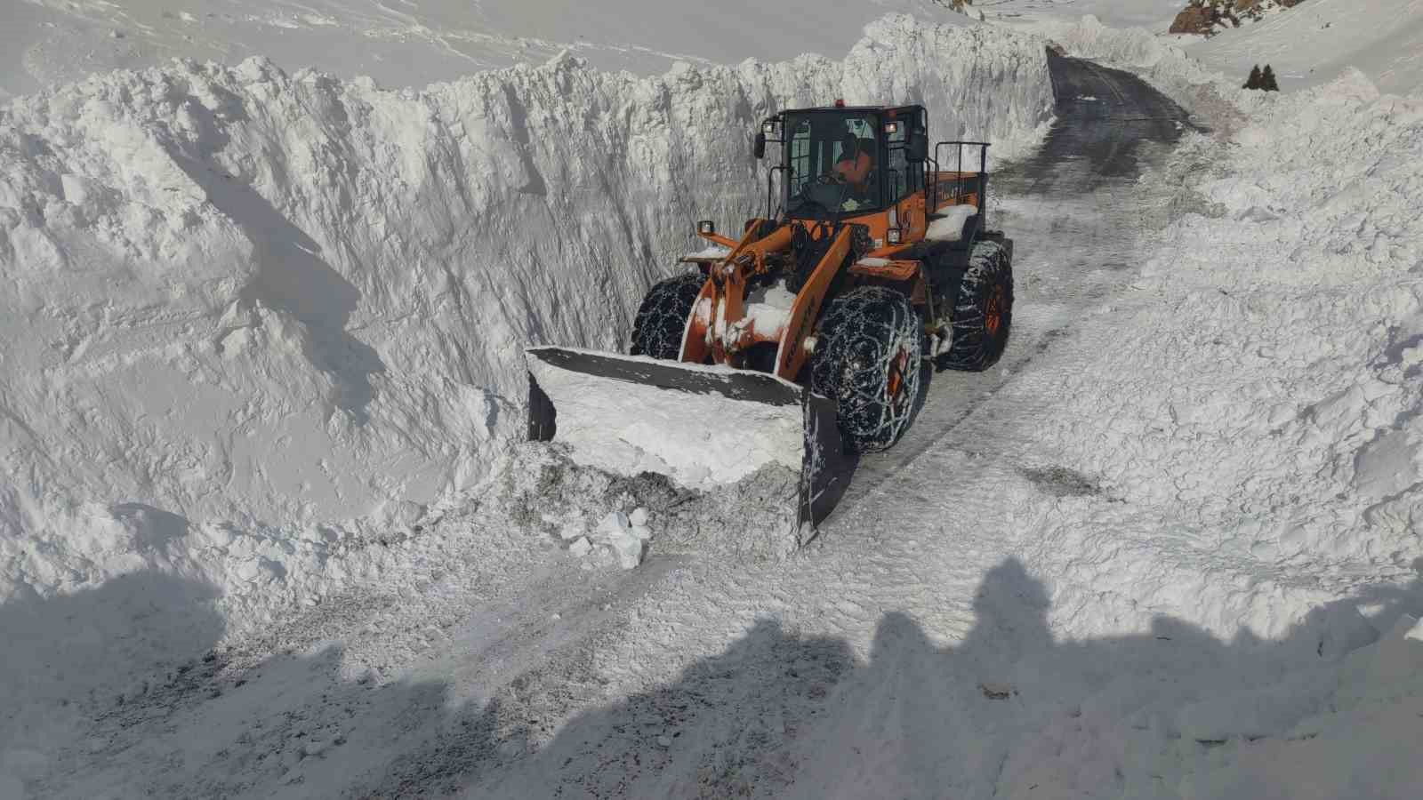 Van-Çatak yoluna düşen çığ temizleniyor
