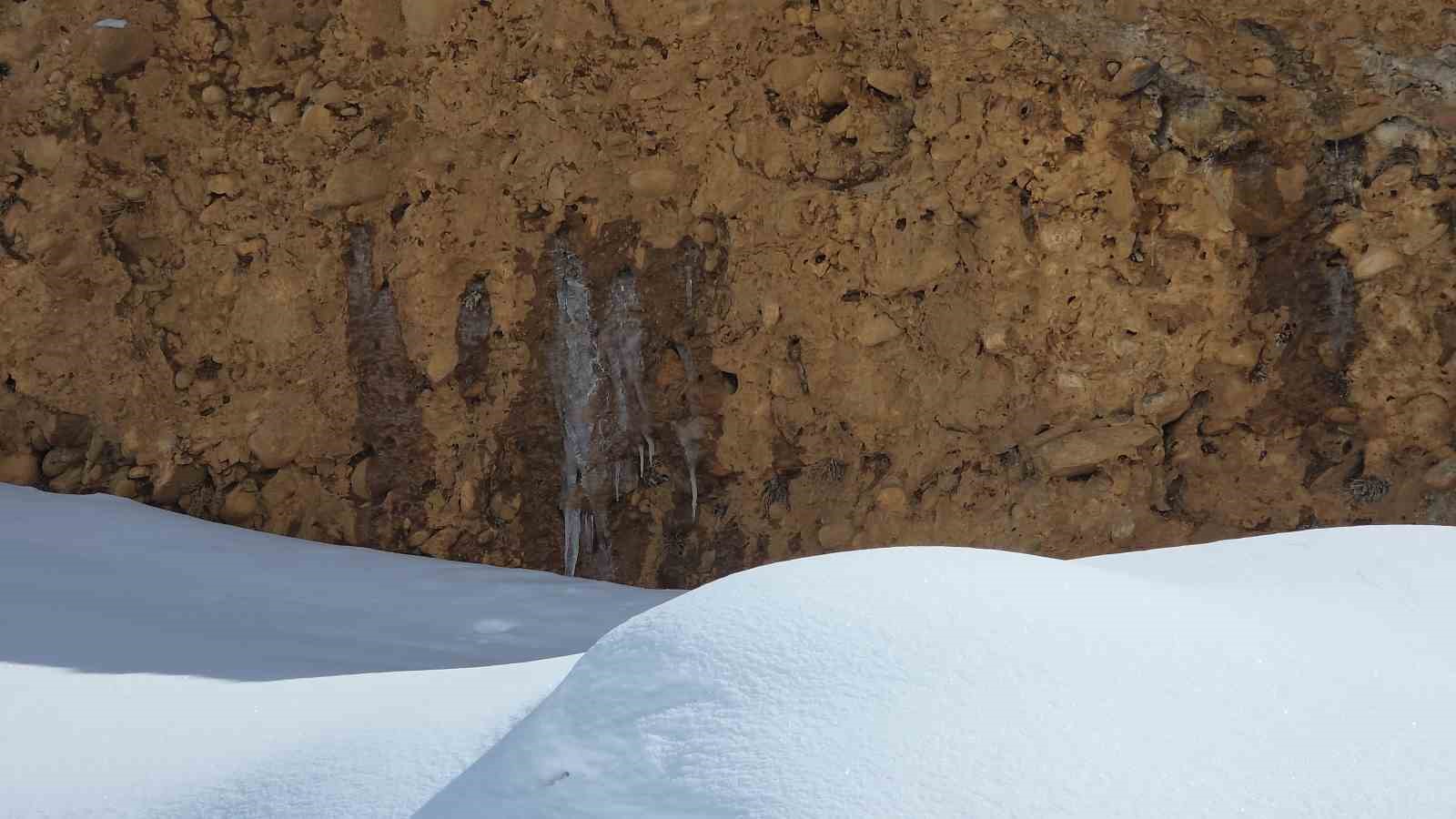 Van’da dondurucu soğuklar: Kar yağışı sonrası dereler buz tuttu
