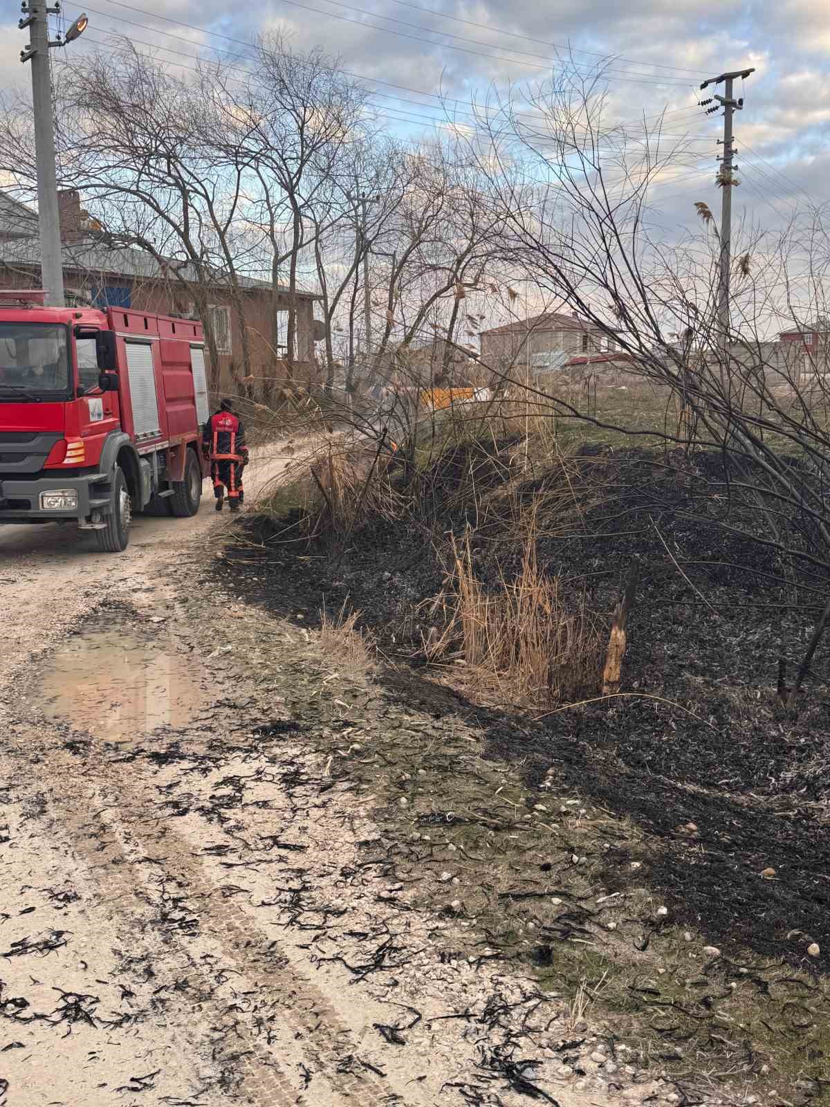 Van’da sazlık alanda yangın
