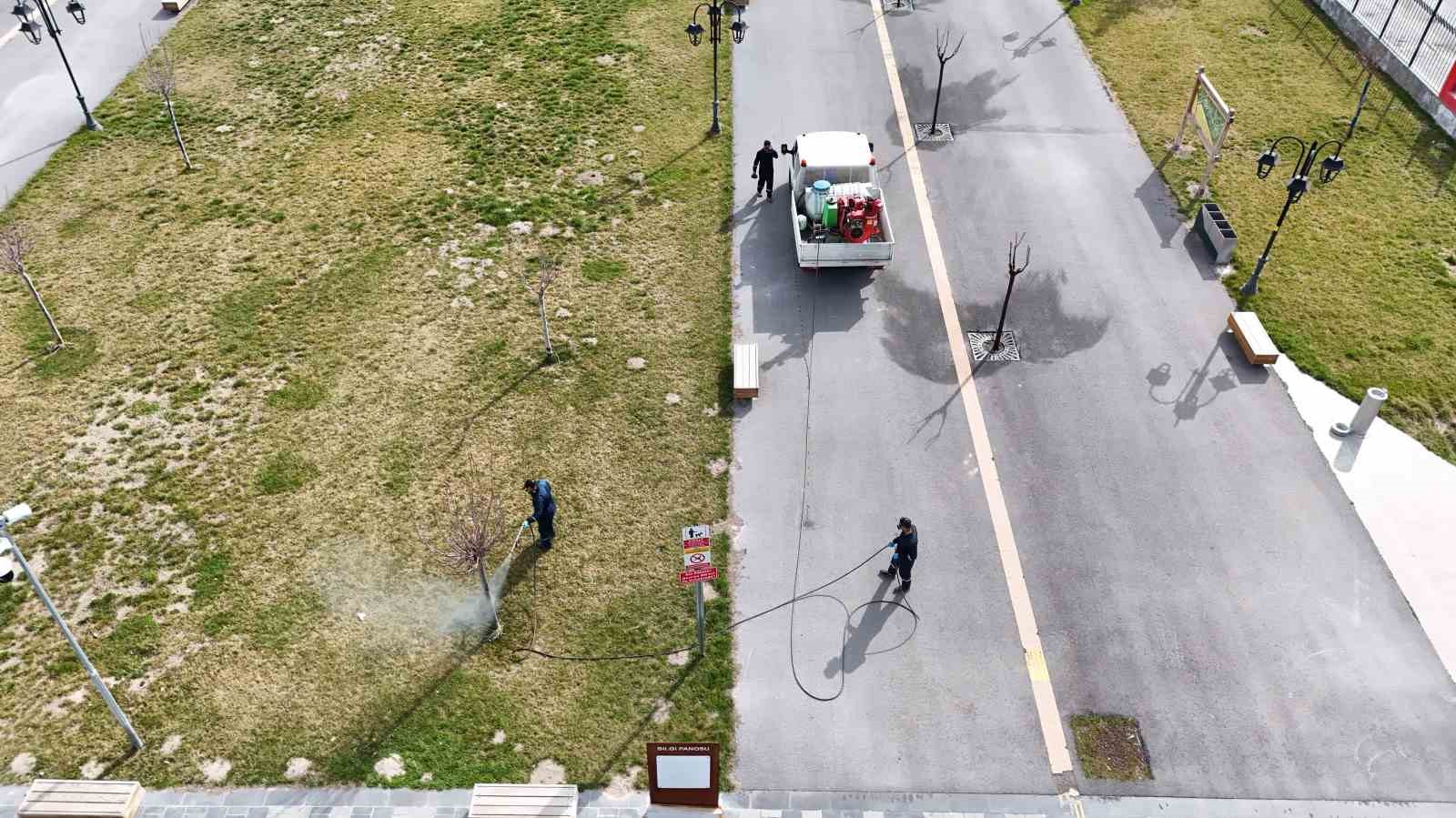 Yeşil alanlarda ilaçlama seferberliği başladı
