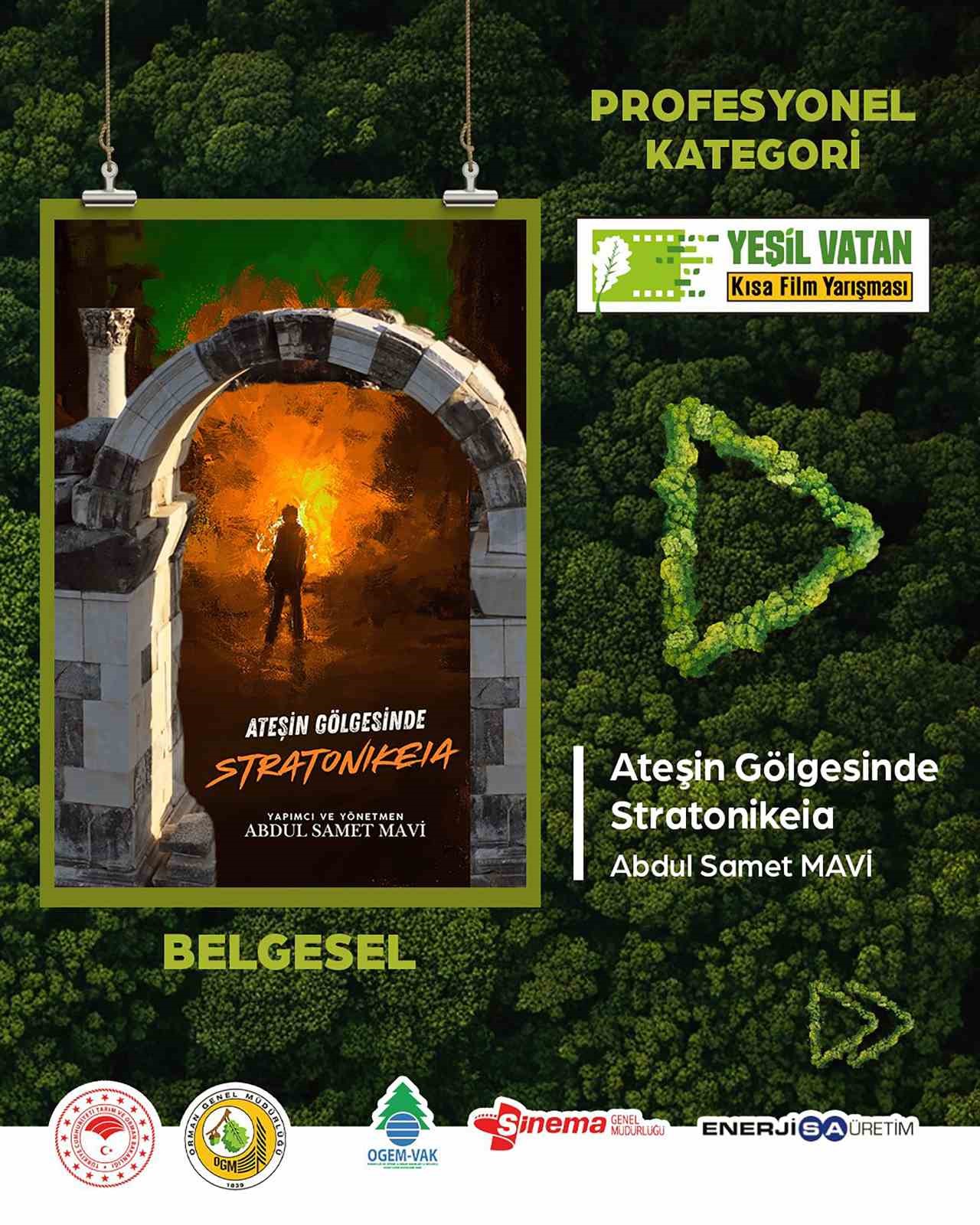 ‘Yeşil Vatan’ kısa film özel ödülü Muğla’ya
