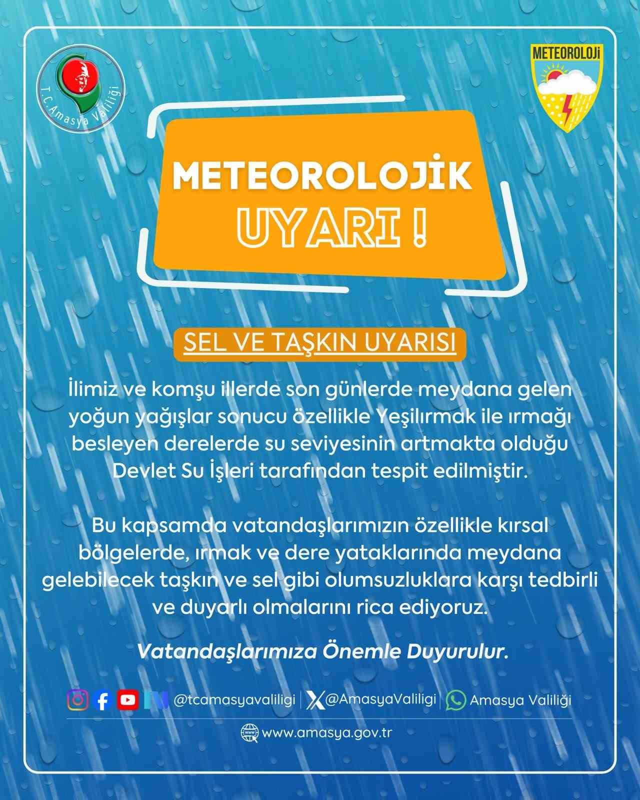Yeşilırmak Nehri’nde su seviyesi 2 metreye kadar yükseldi, piknik masaları akıntıya kapıldı

