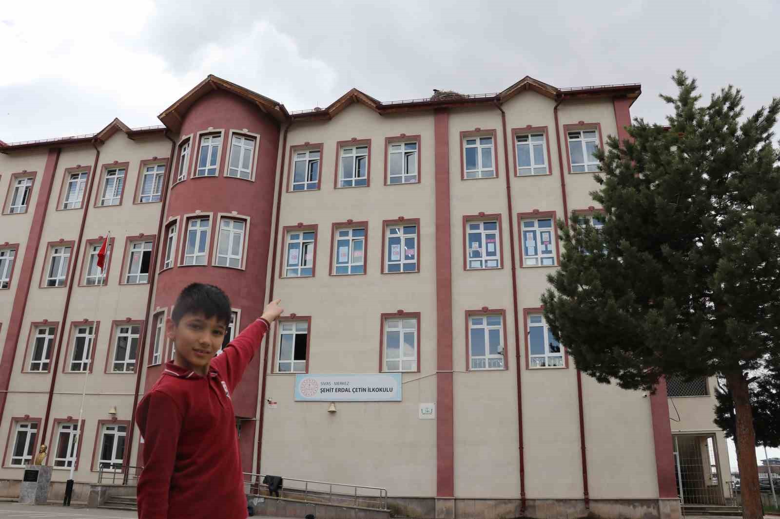 Yıllardır süren gelenek bozulmadı, Sivas’ın ‘Leylekli okulu’ misafirlerine kavuştu
