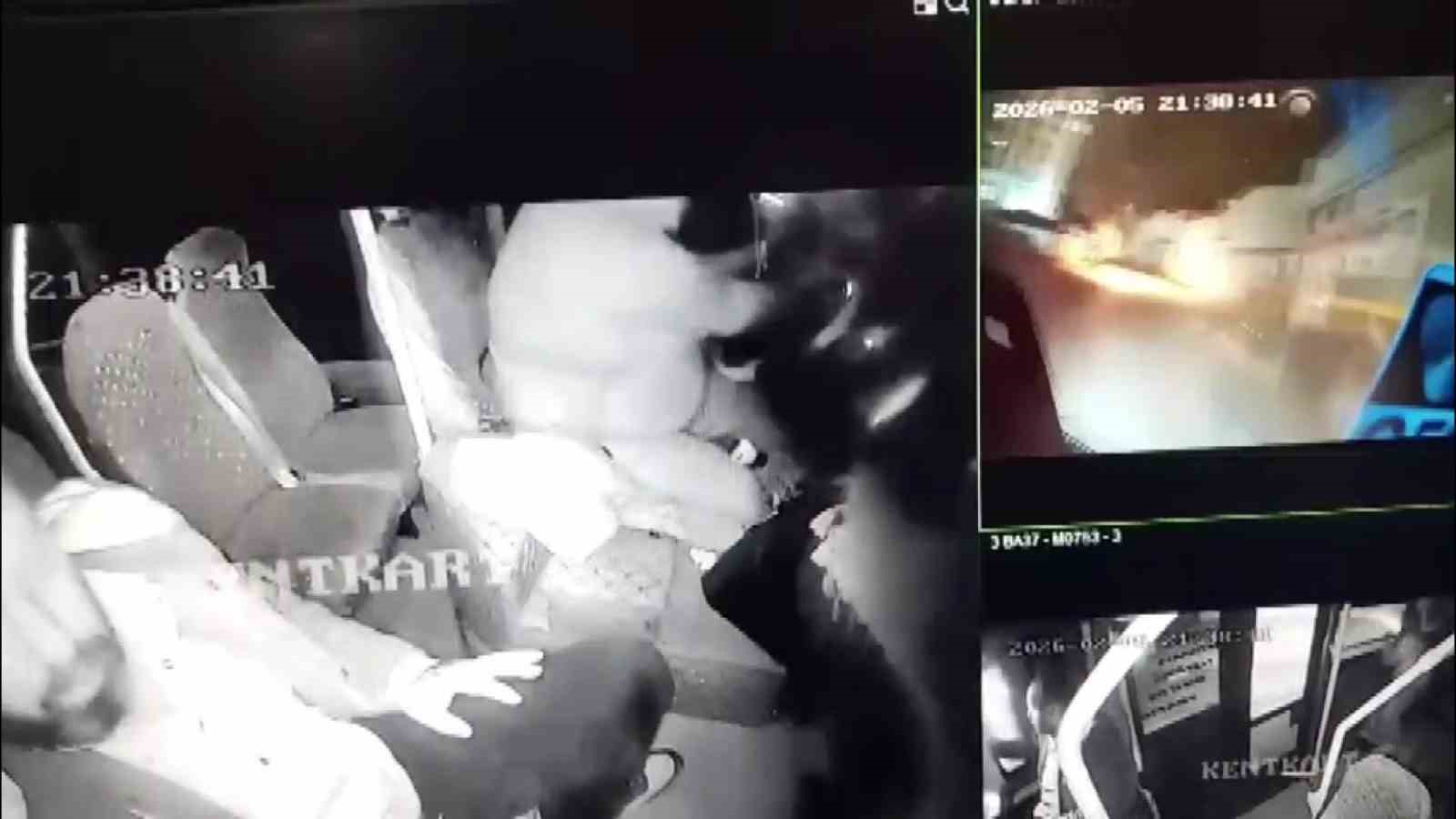 Yolcu minibüsü ile otomobil kafa kafaya çarpıştı: O anlar kamerada
