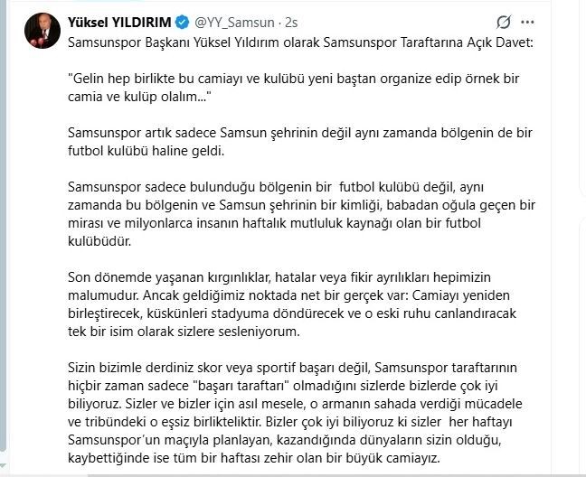 Yüksel Yıldırım: "3-5 sene içinde Şampiyonlar Ligi hayalini yaşayalım"
