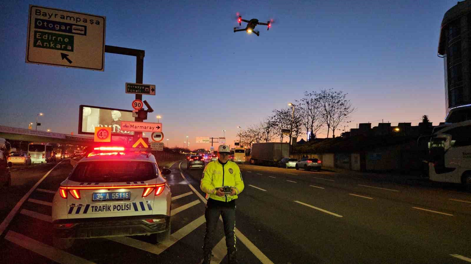 Zeytinburnu’nda dron destekli "kaynakçı" denetimi: 37 sürücüye ceza kesildi
