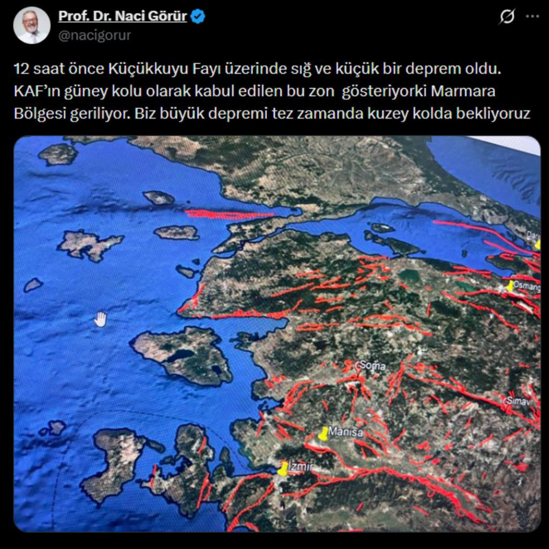 Naci Görür’den Marmara için kritik uyarı: “Büyük depremi tez zamanda bekliyoruz”