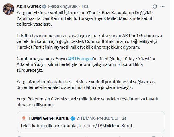 Meclis'ten Geçti: Yargıda Yeni Dönem