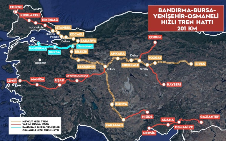 Osmaneli-Bursa Hızlı Tren Hattında Test Sürüşleri İçin Geri Sayım