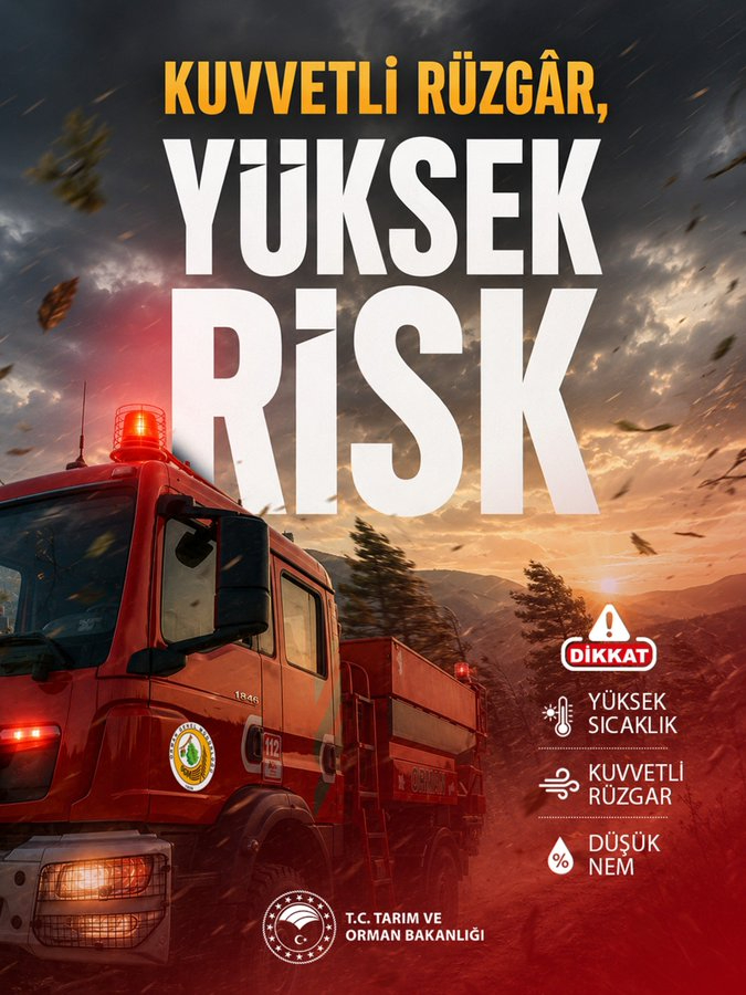 Bakan Yumaklı'dan Kritik Yangın Uyarısı: Şiddetli Rüzgar Alarmı Verildi