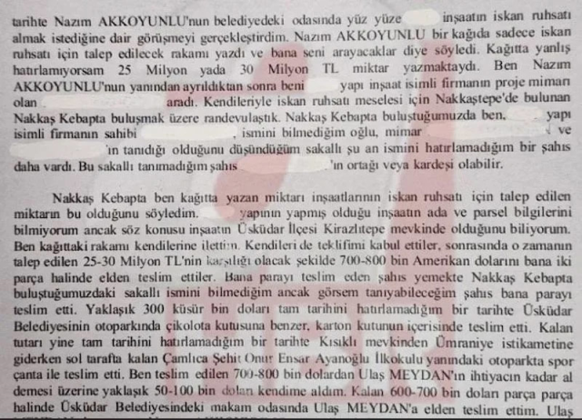 Üsküdar Belediyesi Soruşturmasında 361 Milyon Liralık Rüşvet İddiası