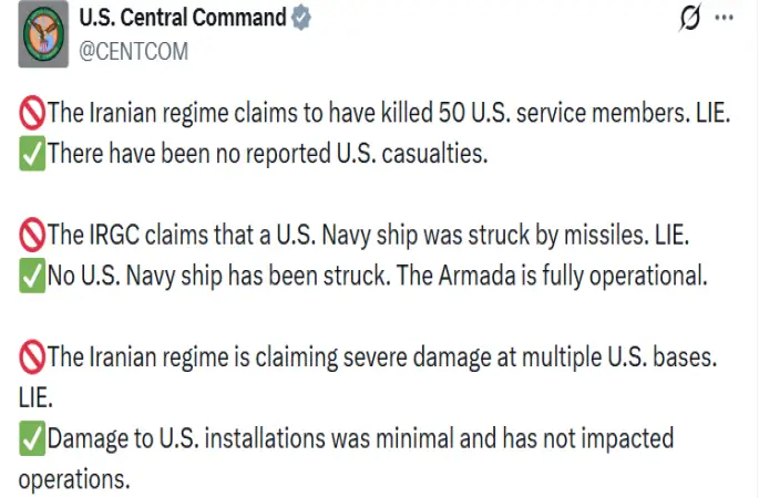 ABD ordusu, İran karşısında önemli kayıplar verdiği yönündeki iddiaları yalanladı
