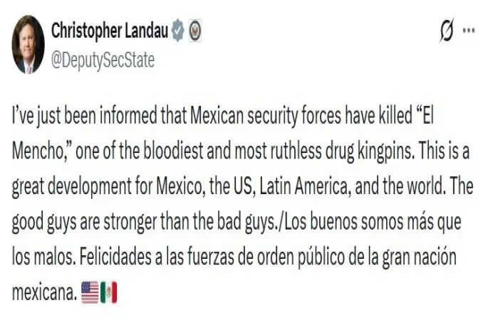 ABD’den Meksika’daki kartel operasyonu hakkında açıklama: "El Mencho’nun öldürülmesi harika bir gelişme"
