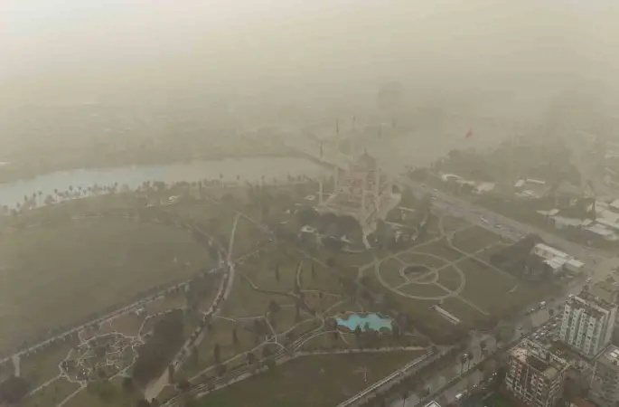 Adana’da toz taşınımı havadan görüntülendi
