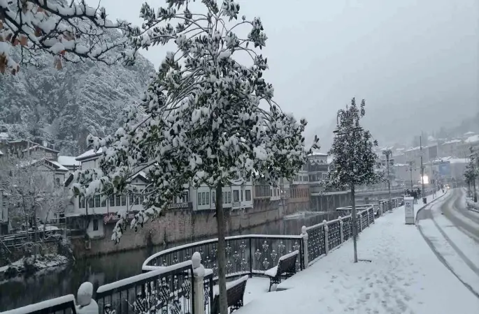 Amasya yeni yıla karla girdi, şehir beyaza büründü
