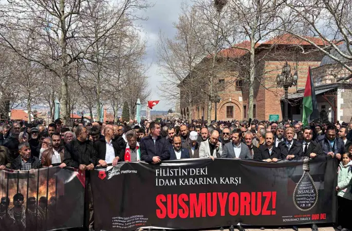 Ankara’da Filistinlilere yönelik idam kararı protesto edildi
