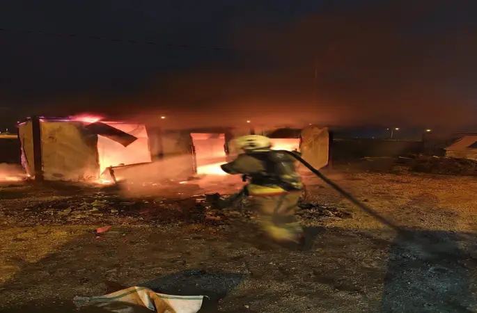 Antakya’da konteyner yangını
