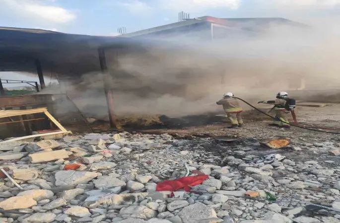 Antakya’da odunlukta çıkan yangın eve sıçramadan söndürüldü
