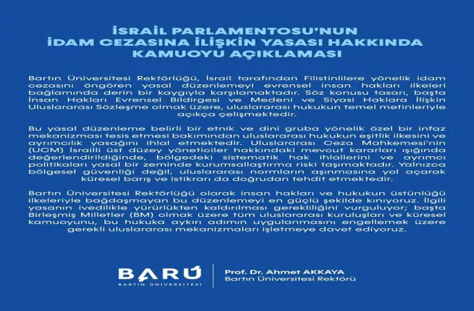 BARÜ’den, İsrail’e yasal düzenleme tepkisi
