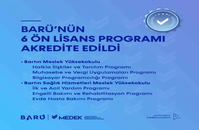 BARÜ’nün 6 ön lisans programı akredite edildi
