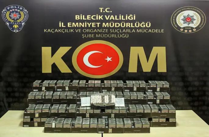 Bilecik’te 15 bin kaçak makaron ele geçirildi: 2 gözaltı
