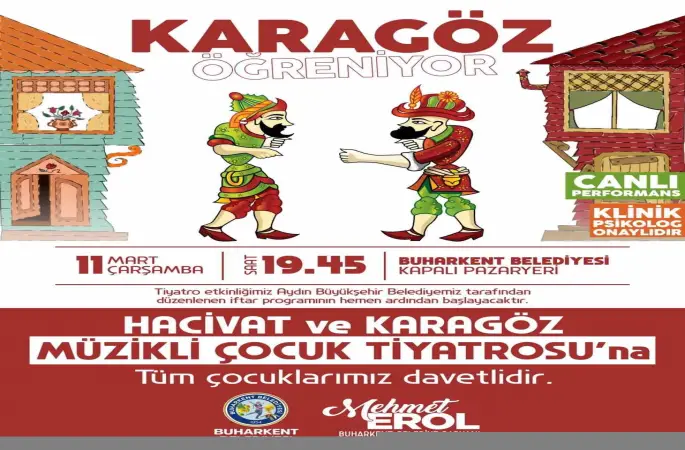 Buharkent’te çocuklar Hacivat ve Karagöz ile buluşacak
