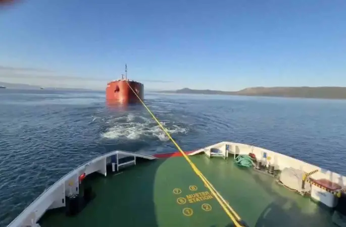 Çanakkale Boğazı’nda dökme yük gemisi makine arızası yaptı
