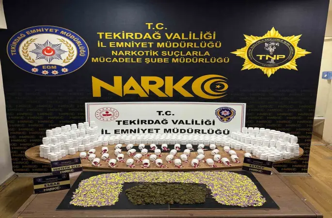 Çorlu’da 2 ’torbacı’ tutuklandı, 26 bin 730 sentetik ecza ele geçirildi
