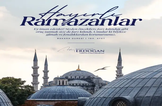 Cumhurbaşkanı Erdoğan: "Ramazan-ı Şerif’in milletimiz, İslam alemi ve tüm insanlık için hayırlar getirmesini diliyorum"
