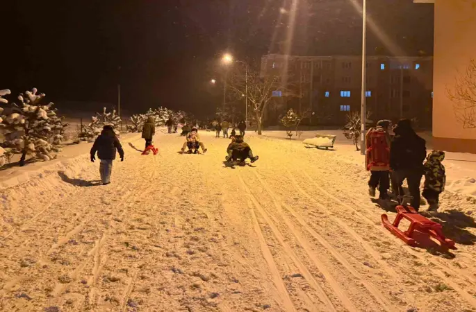 Demirözü’nde Kızak Festivali: Eksi 20 derecede halay çektiler, kızaklarla kaydılar
