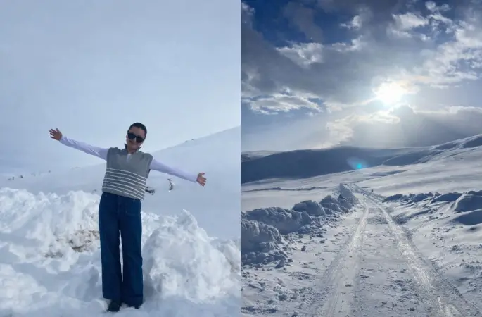 Diyadin’de kar engel tanımadı, öğretmenler görev başında
