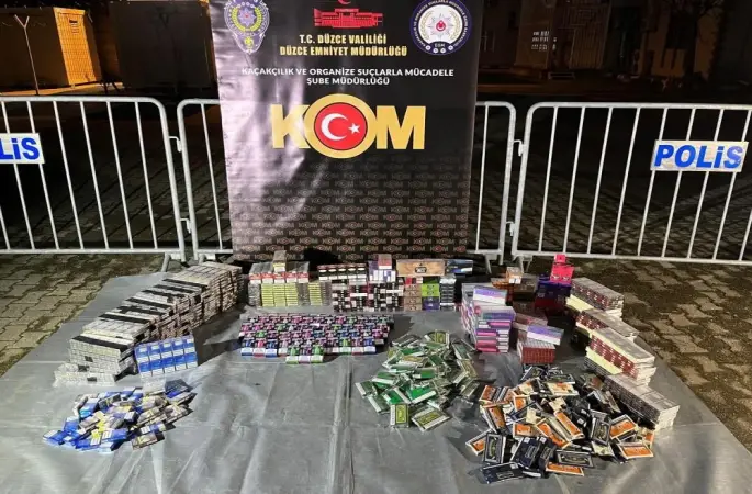 Düzce’de çok sayıda kaçak elektronik sigara tütünü ele geçirildi
