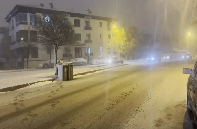 Erzincan’da kar yağışı
