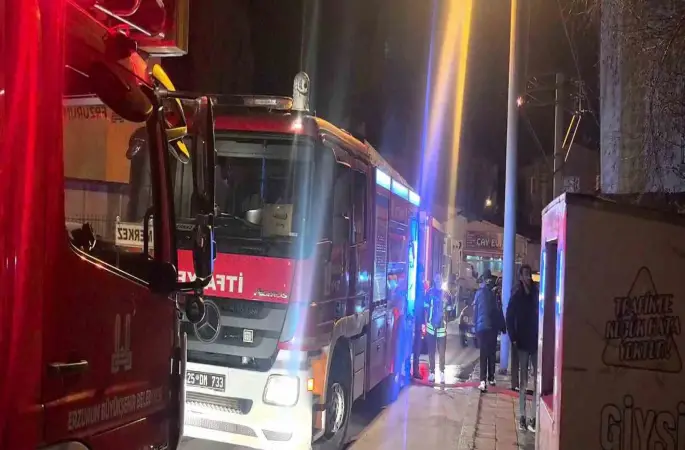 Erzurum’da metruk binada korkutan yangın
