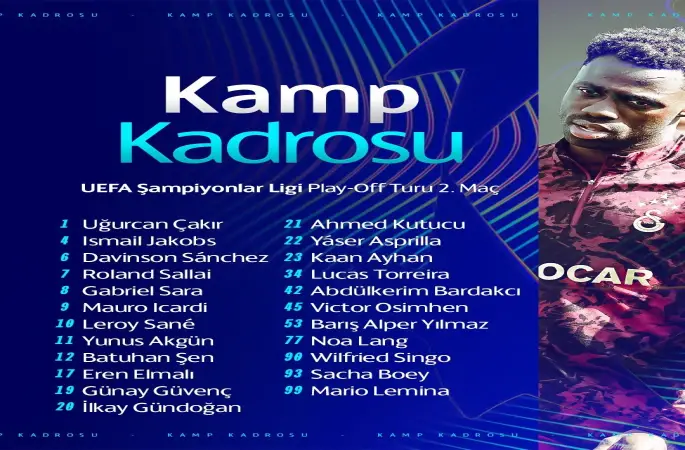 Galatasaray’ın Juventus maçı kadrosu belli oldu
