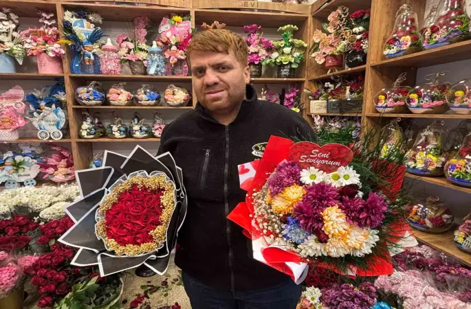 Gaziantep’teki çiçekçilerde 14 Şubat yoğunluğu

