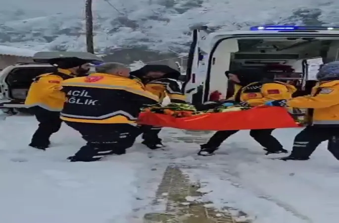 Giresun’da 79 yaşındaki hastanın imdadına arazi tipi ambulans yetişti
