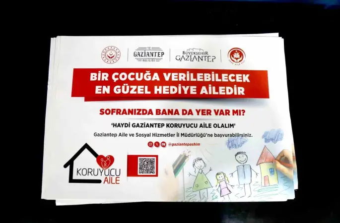 "Haydi Gaziantep Koruyucu Aile Olalım" ve "Sofranda Bana da Yer Var mı" temalı yemek altlıkları tanıtıldı
