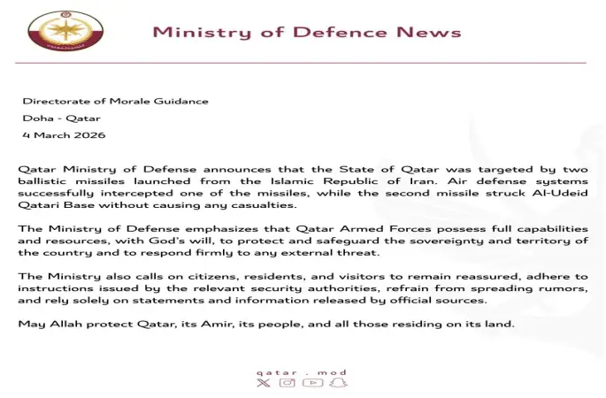 İran, Katar’daki ABD üssünü balistik füzeyle vurdu
