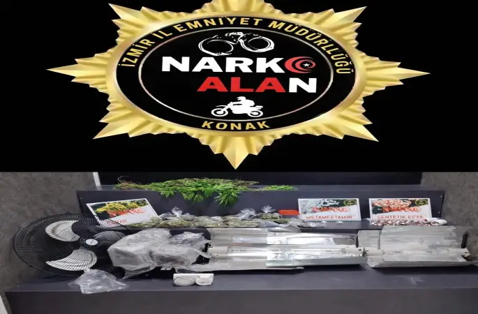 İzmir’de seraya çevirdiği evde kenevir yetiştiren şahıs tutuklandı
